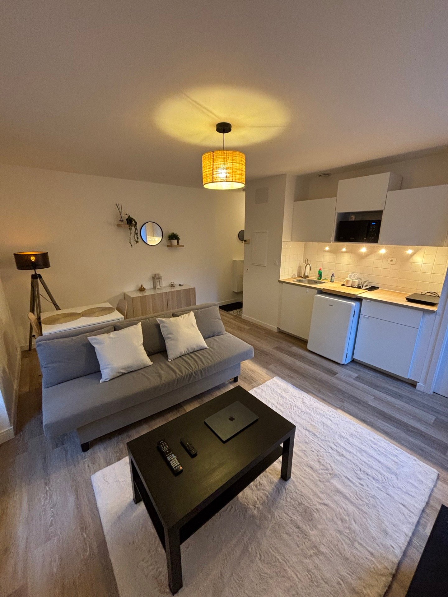 Salon lumineux d'un appartement géré par AJRENTAL en centre-ville de Saint-Brieuc
